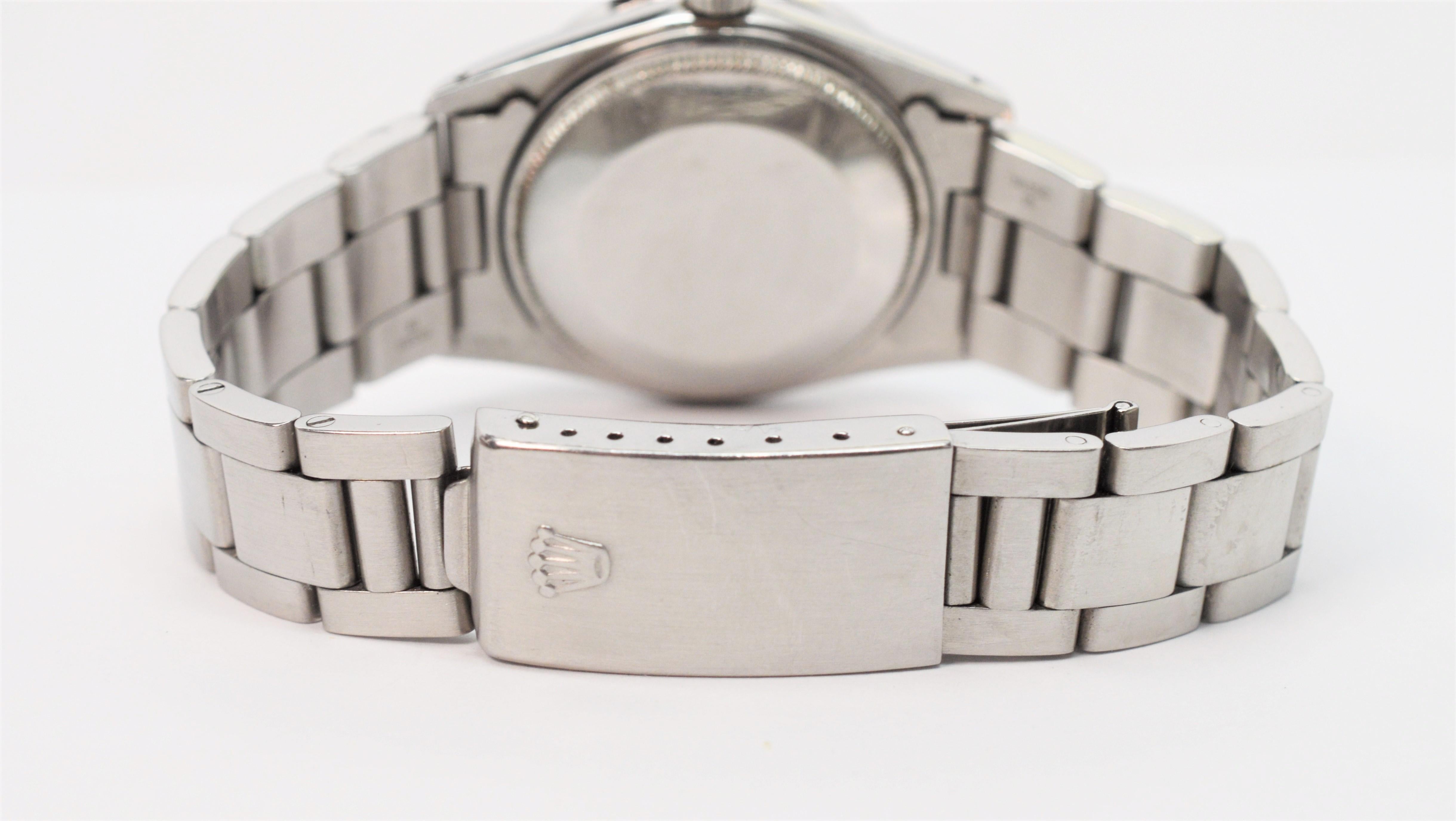 Rolex Men's Stainless Steel Model 15010 Oyster Wrist Watch In Good Condition For Sale In Mount Kisco, NY
