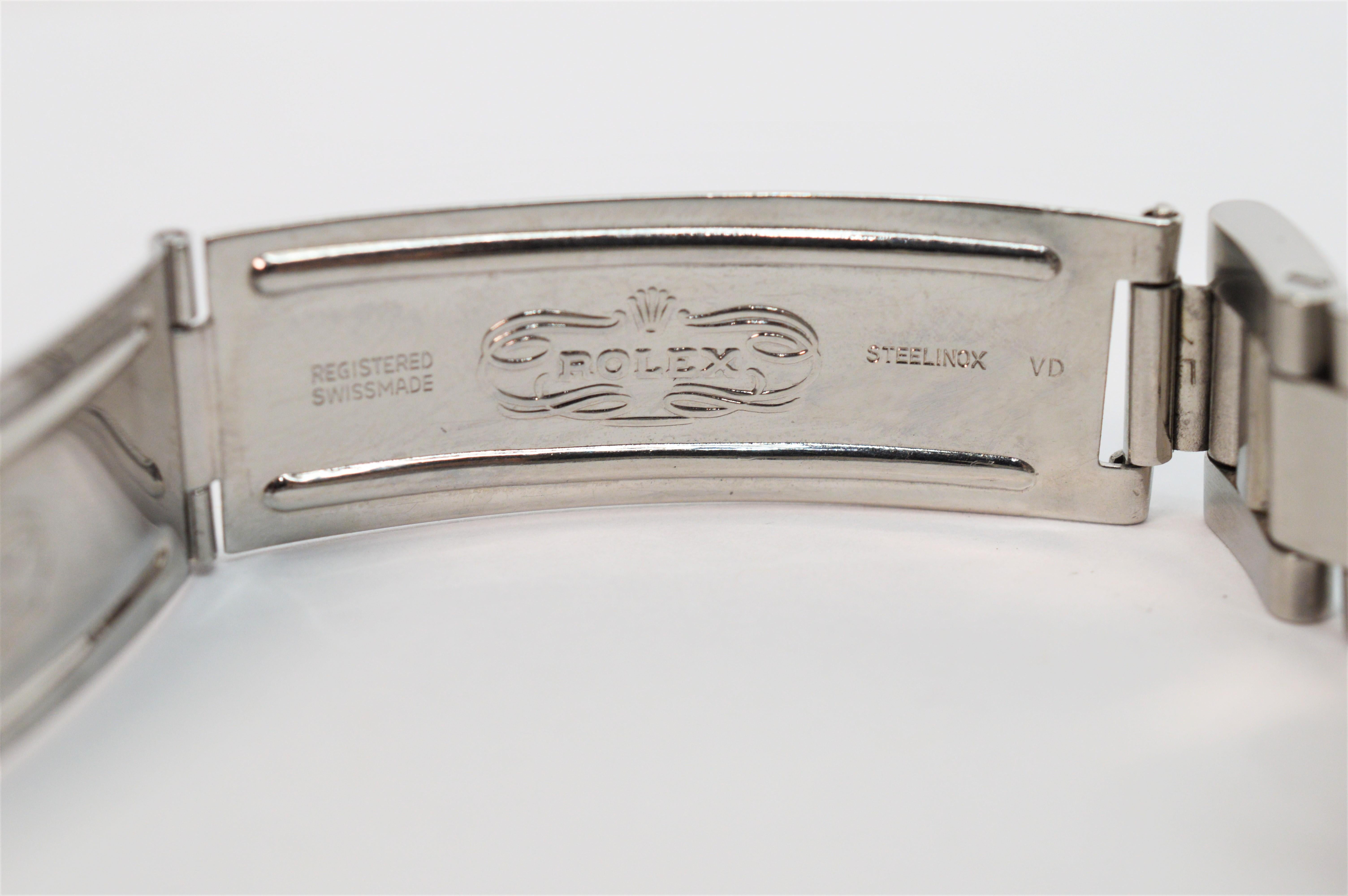 Rolex Montre-bracelet Oyster modèle 15010 en acier inoxydable pour hommes en vente 3