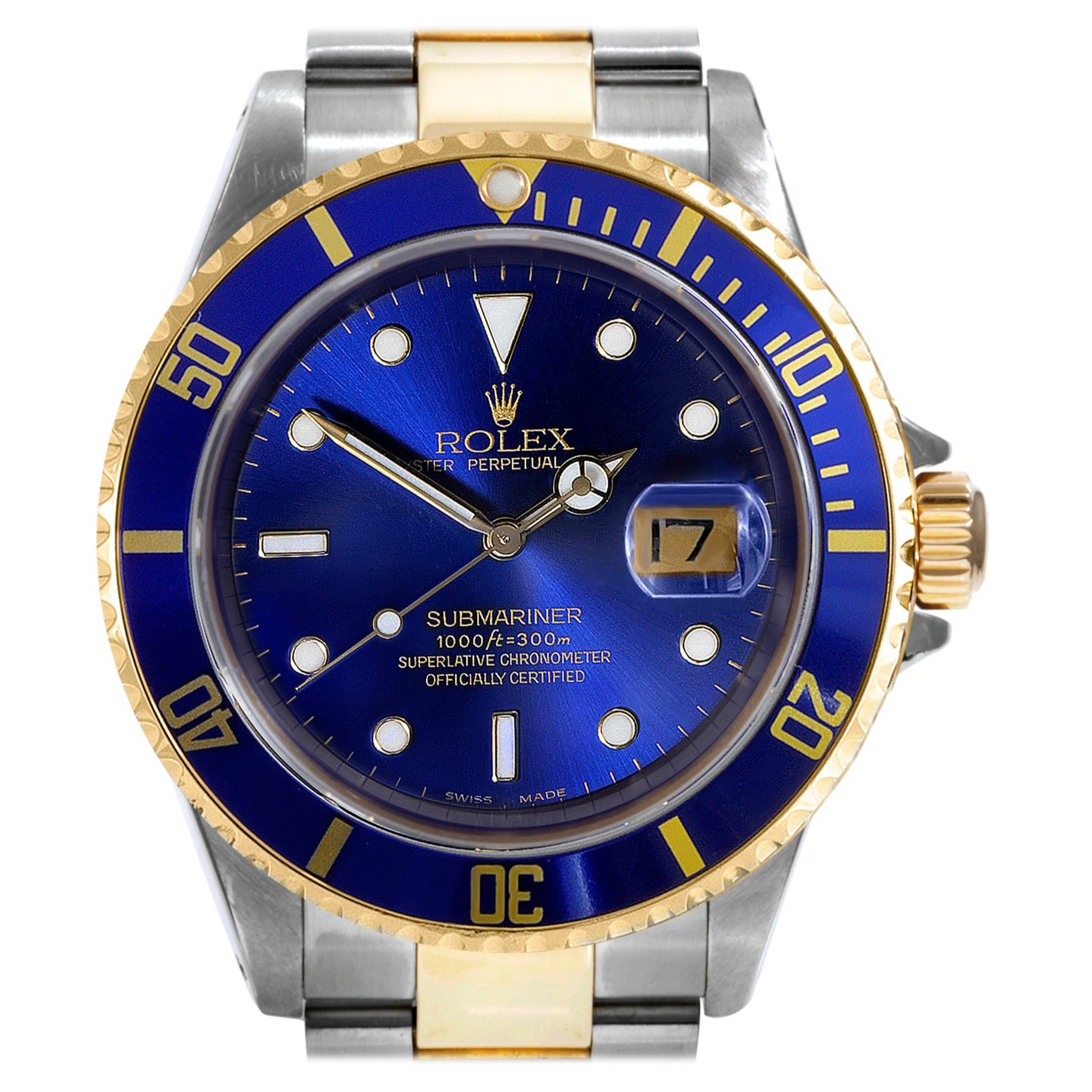 Rolex Herren Submariner 16613 Zweifarbiger Austern für Herren im Angebot