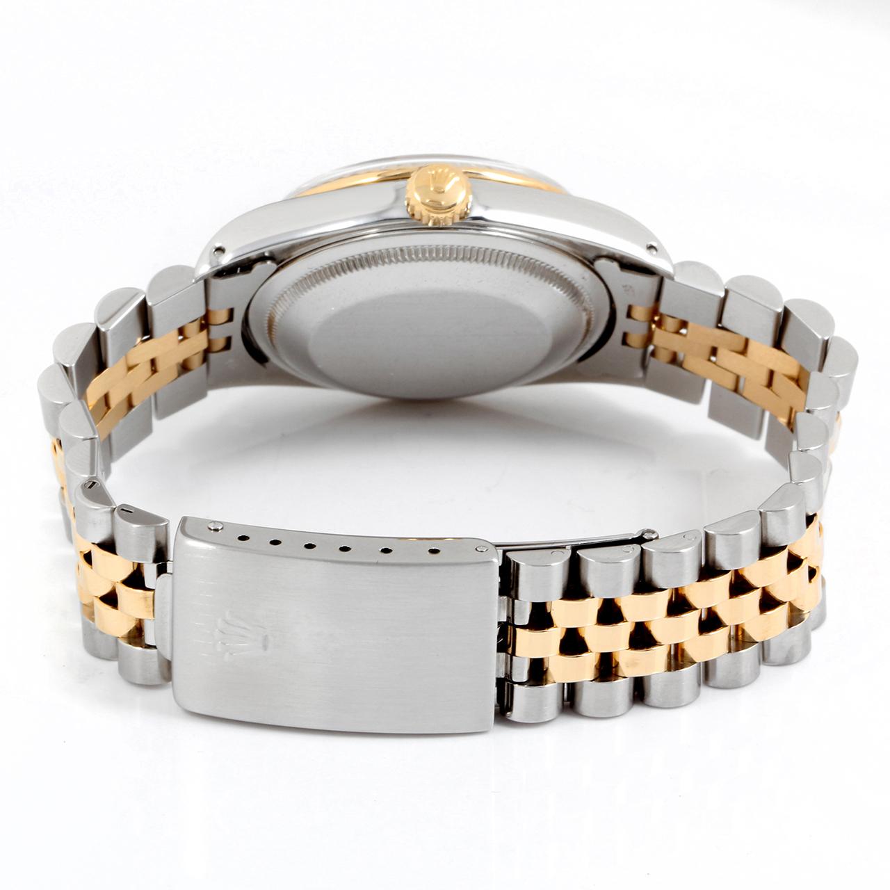 Men's Rolex Mens TT Datejust Blue MOP Diamond Dial Diamond Bezel Watch Ref#16013 For Sale