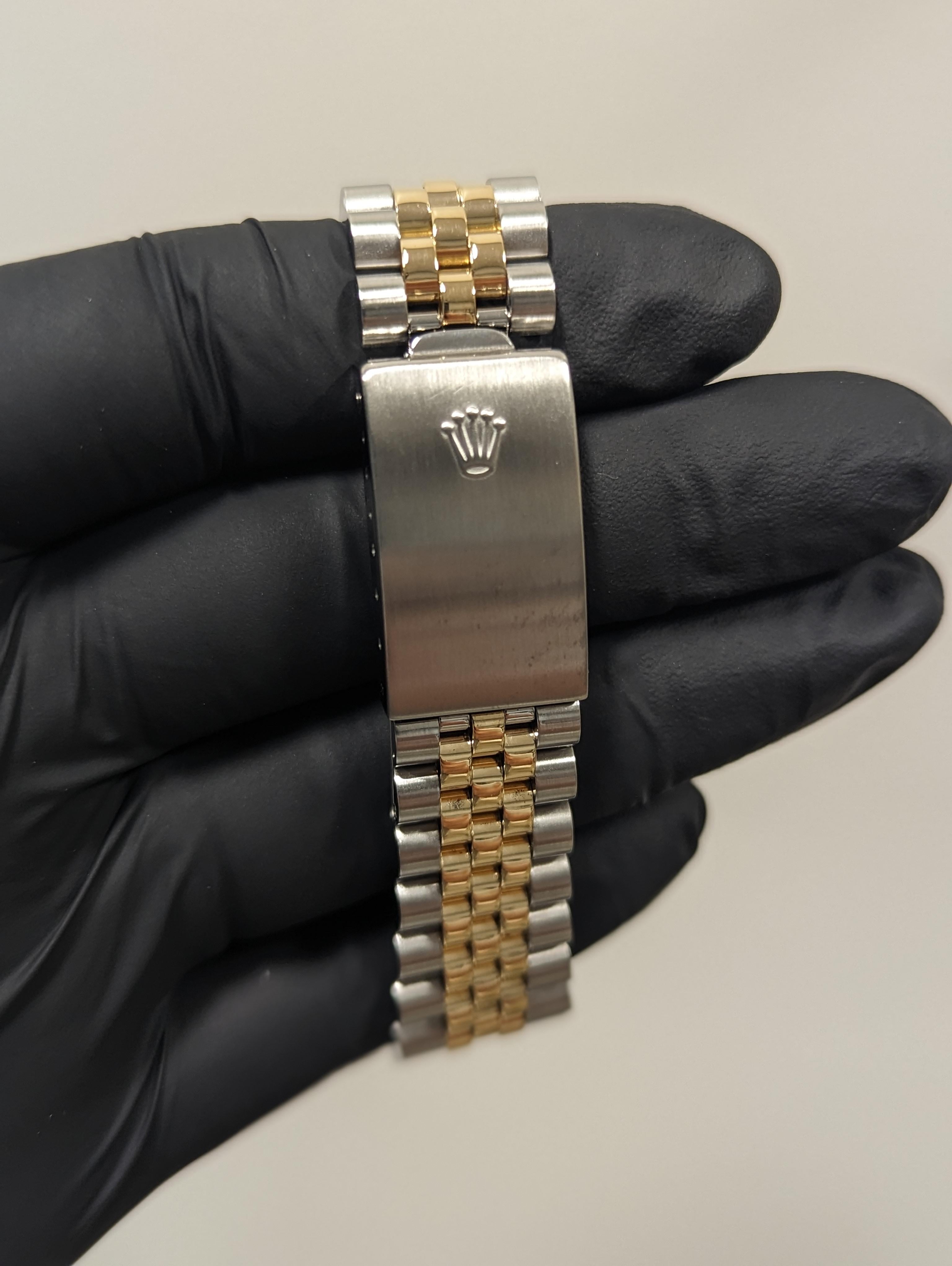 Rolex Herren TT Datejust MOP römische Diamant-Zifferblatt Diamant-Lünette-Uhr Ref#16013 im Zustand „Gut“ im Angebot in San Pedro, CA