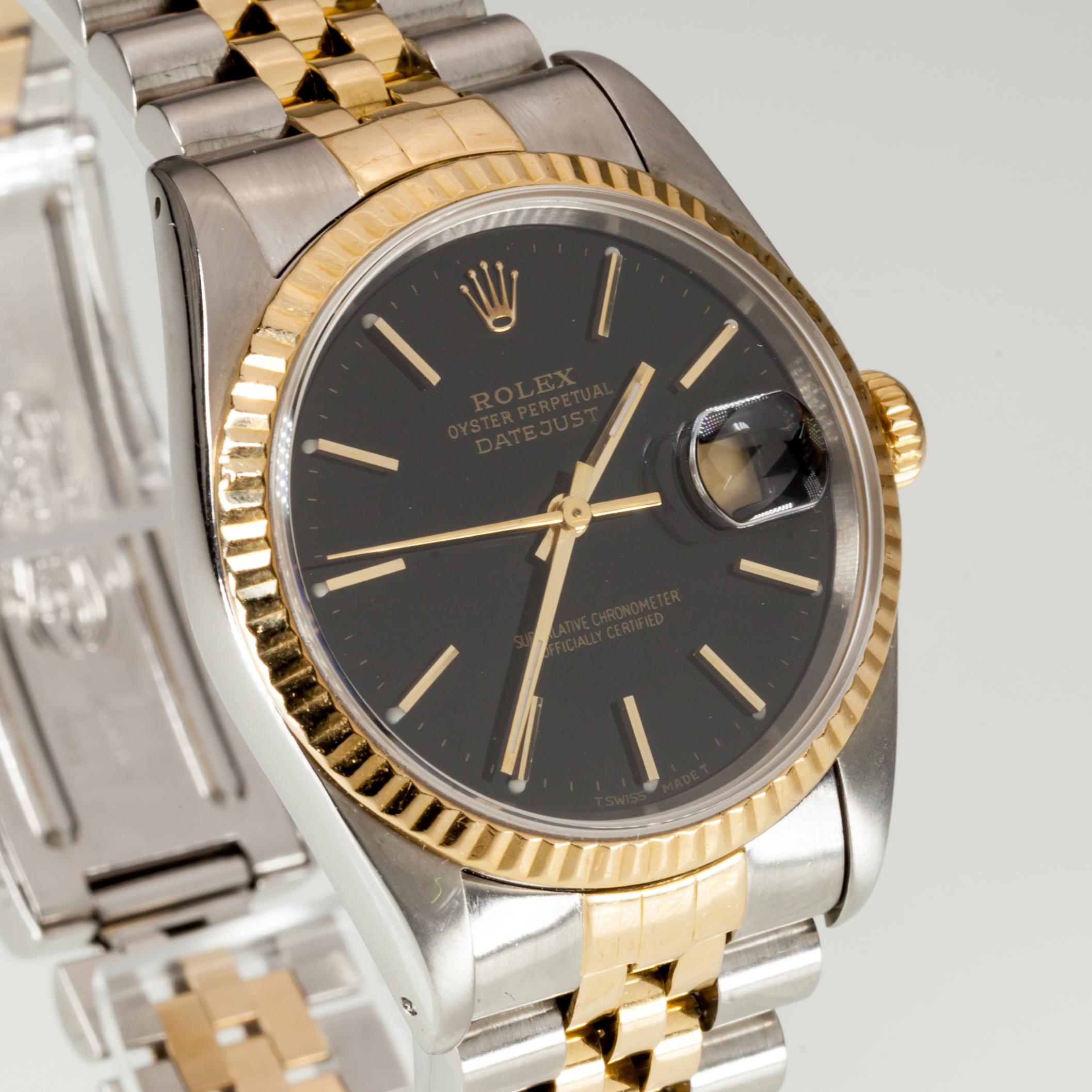 Modern Rolex Men's Two-Tone OPDJ 16233 Stainless and 18k Yellow Gold Automatic Watch