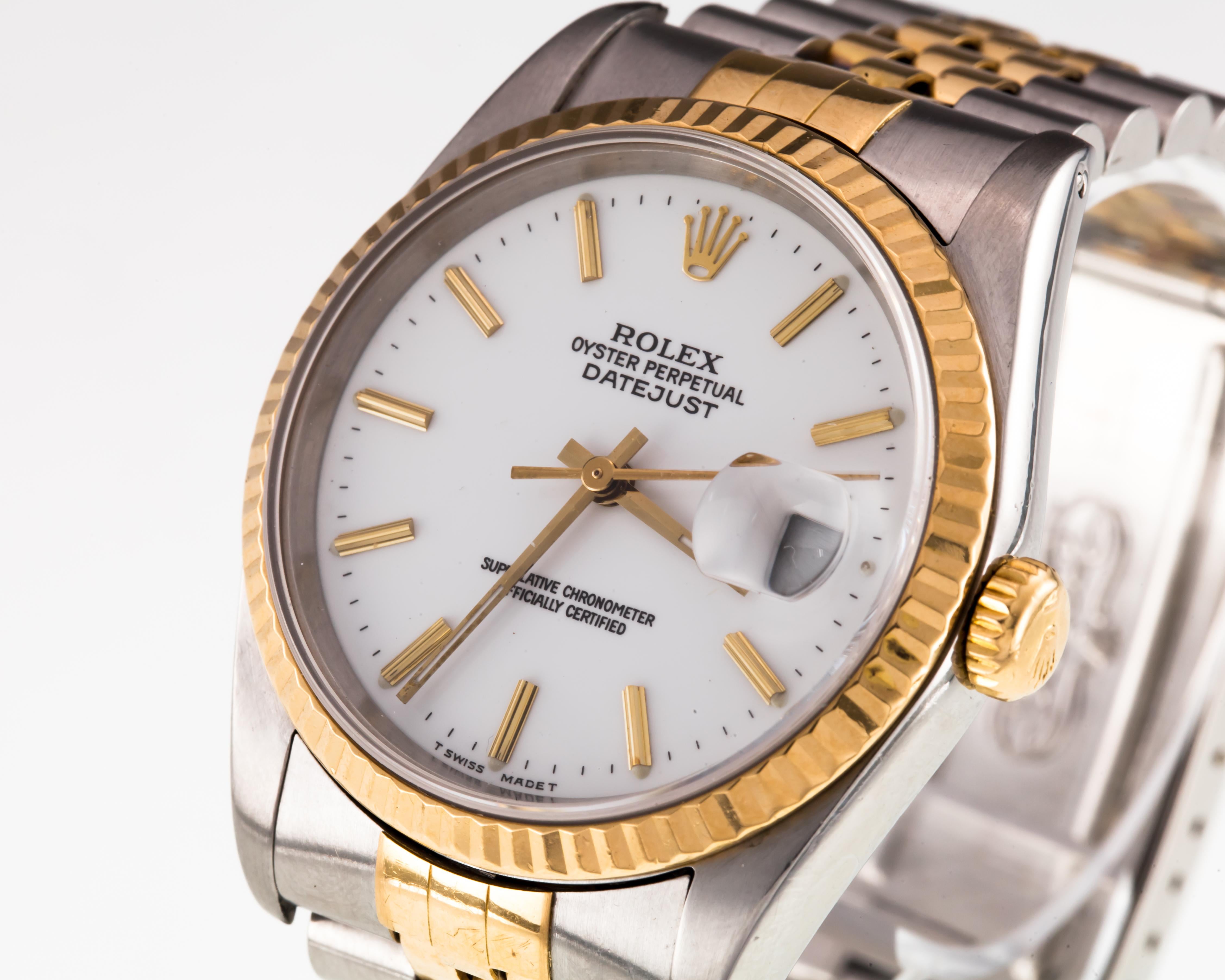Modern Rolex Men's Two Tone Stainless & Yellow Gold OPDJ Automatic Watch 16233