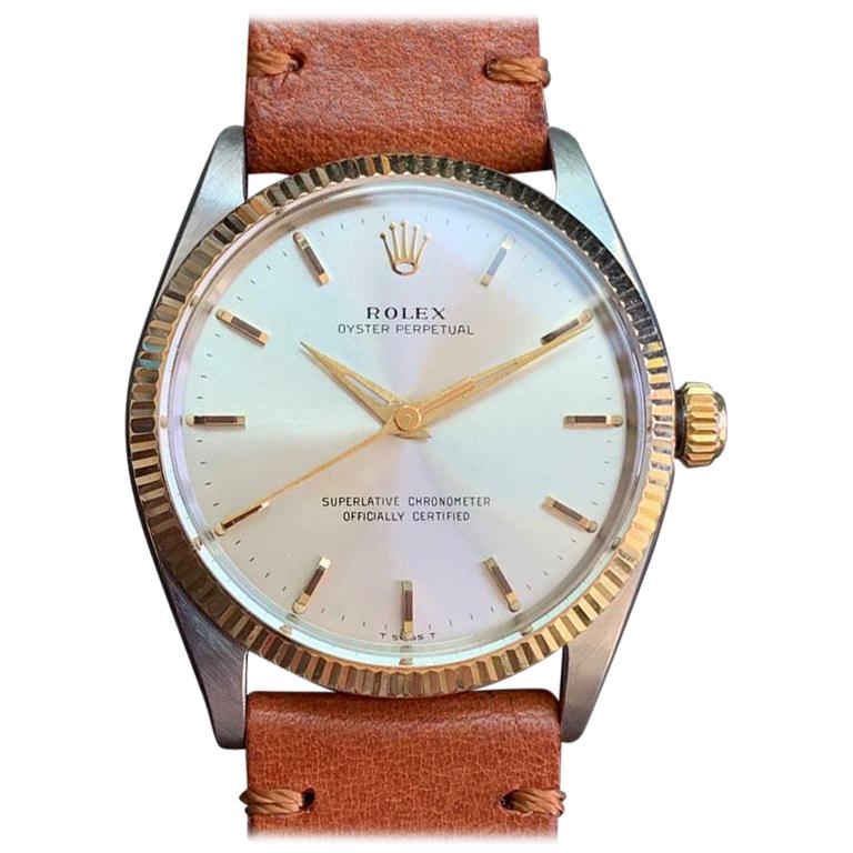 Rolex Men's Vintage Oyster Ref.1005 Automatic 14k and ss, c.1960s Swiss LV712brn