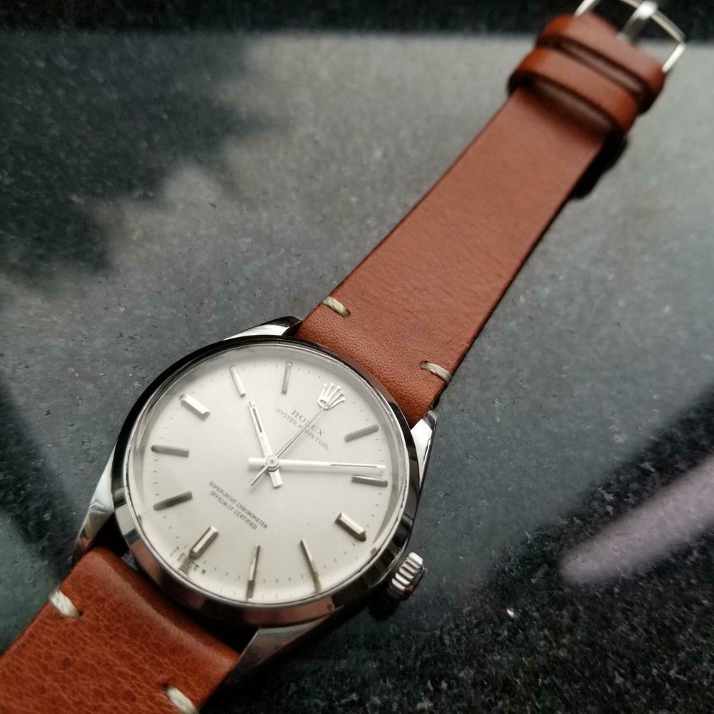 Rolex Men's Vintage Ref.1002 Oyster Perpetual Automatic, c.1960s Swiss LV916TAN In Excellent Condition In Beverly Hills, CA