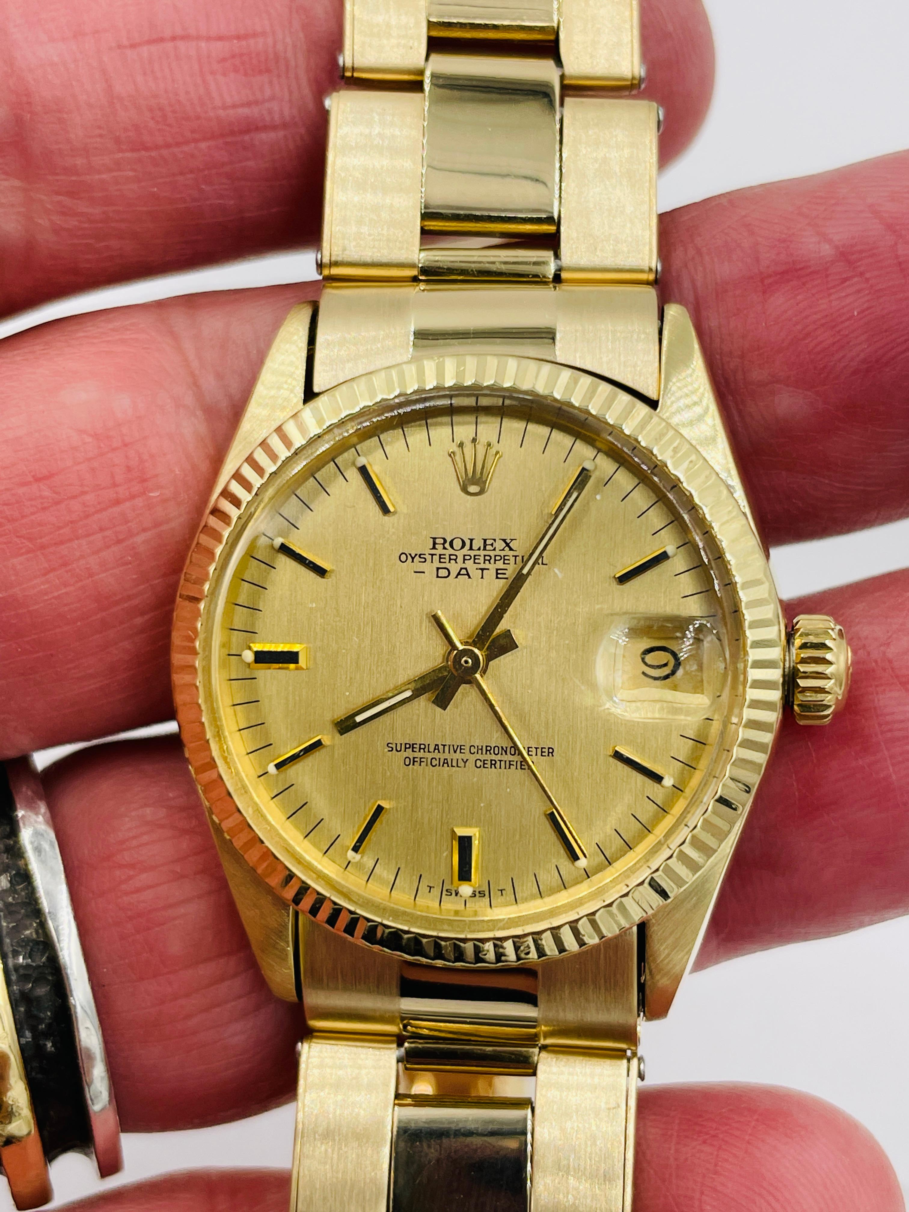 Rolex Mid Size Date Yellow Gold Wristwatch 1