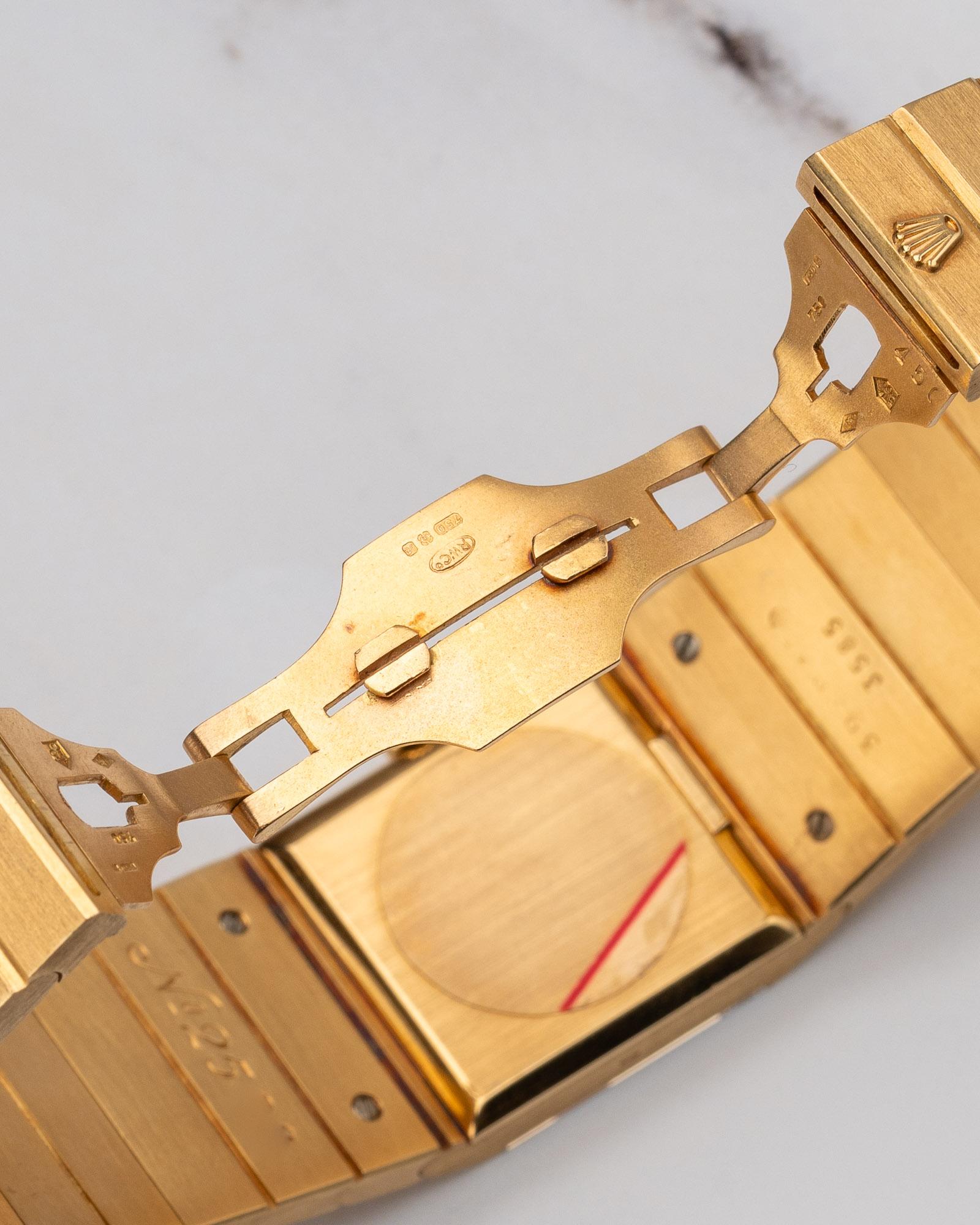 Rolex Midas 3585 Cadran Lapis Lazuli 18k YG 1975 en vente 7