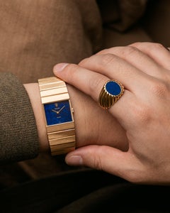 Rolex Midas 3585 Lapis Lazuli Dial 18k YG 1975