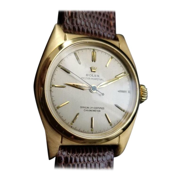 Rolex Midsize 18k Solid Gold Oyster Perpetual 6050 Automatic, c.1948 ...