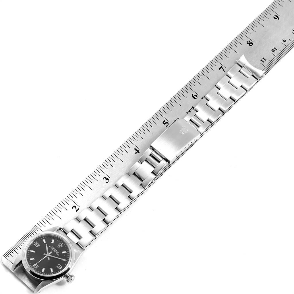 Rolex Midsize 31 Black Baton Dial Steel Ladies Watch 77080 For Sale 6