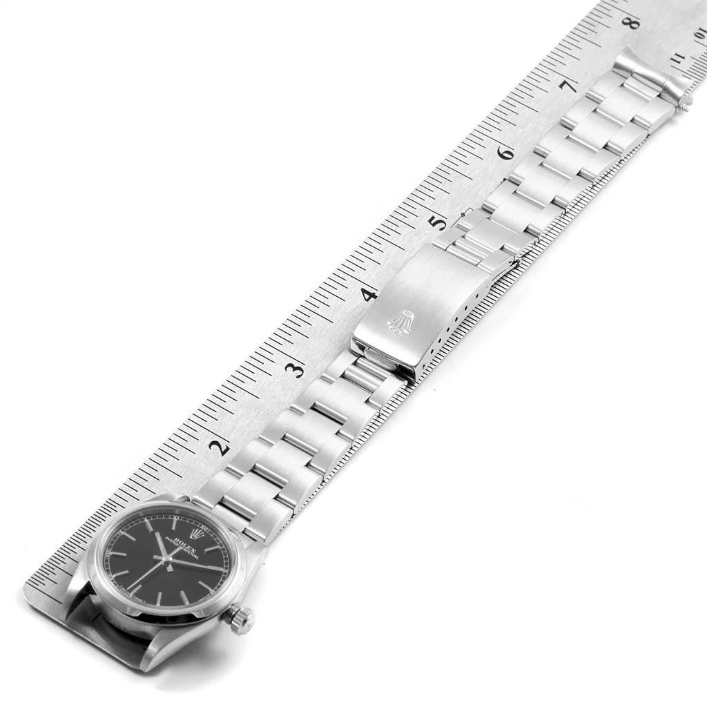 Rolex Midsize 31 Black Baton Dial Steel Ladies Watch 77080 7