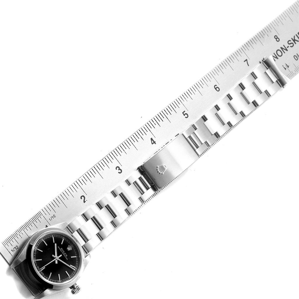 Rolex Midsize 31 Black Baton Dial Steel Ladies Watch 77080 For Sale 8