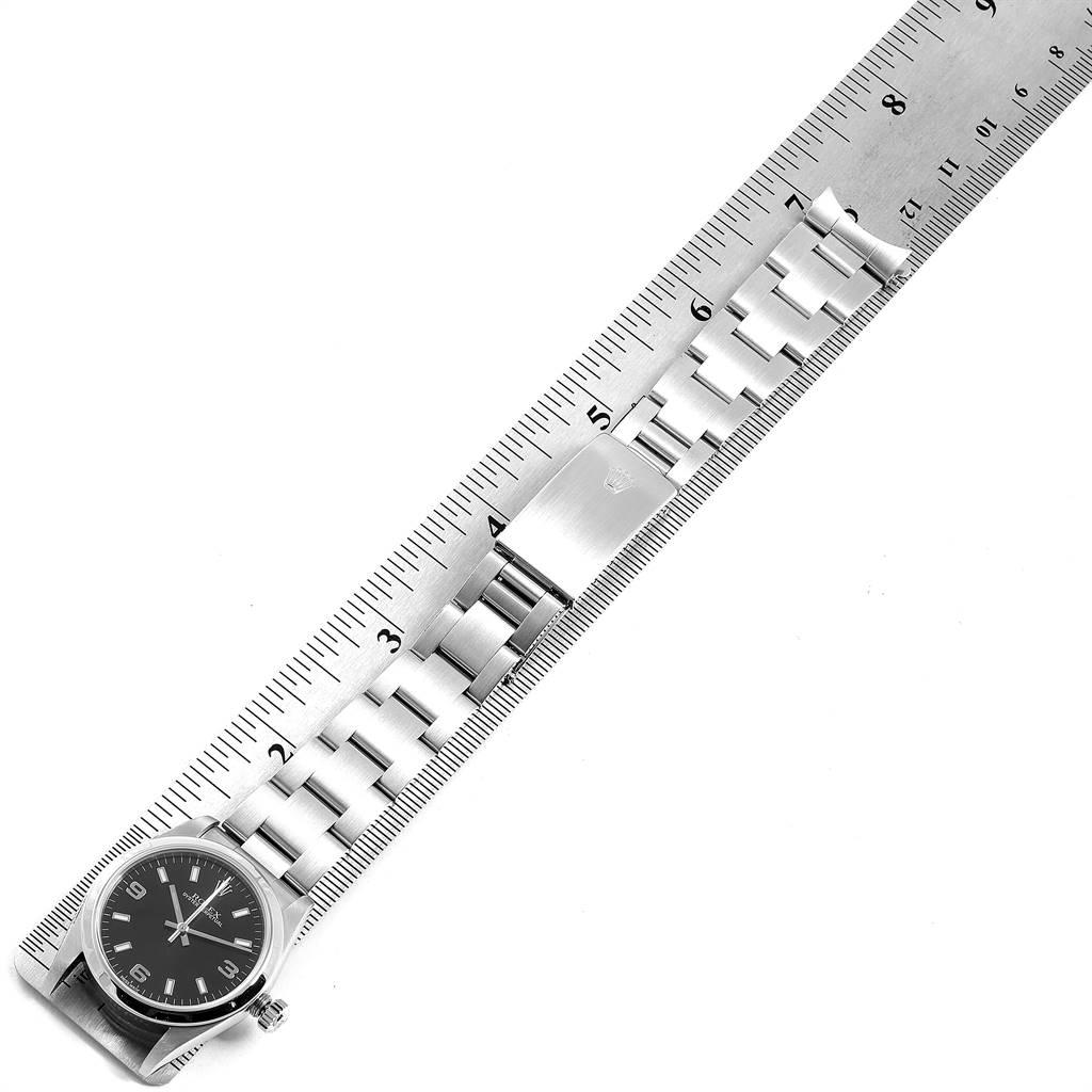 Rolex Midsize 31 Black Dial Domed Bezel Steel Ladies Watch 77080 6