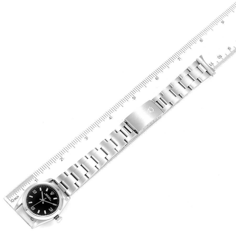 Rolex Midsize 31 Black Dial Domed Bezel Steel Ladies Watch 77080 6