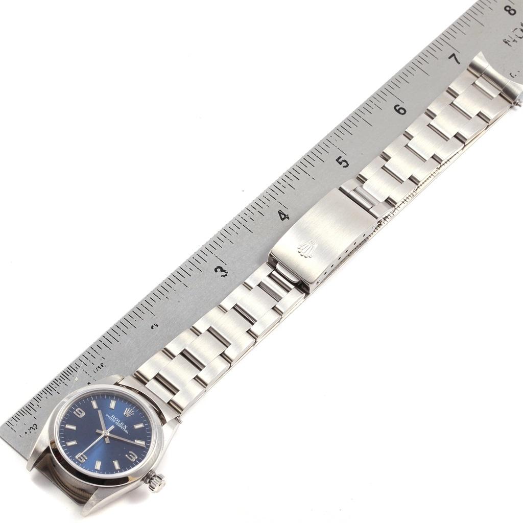 Rolex Midsize Blue Dial Oyster Bracelet Steel Ladies Watch 77080 7