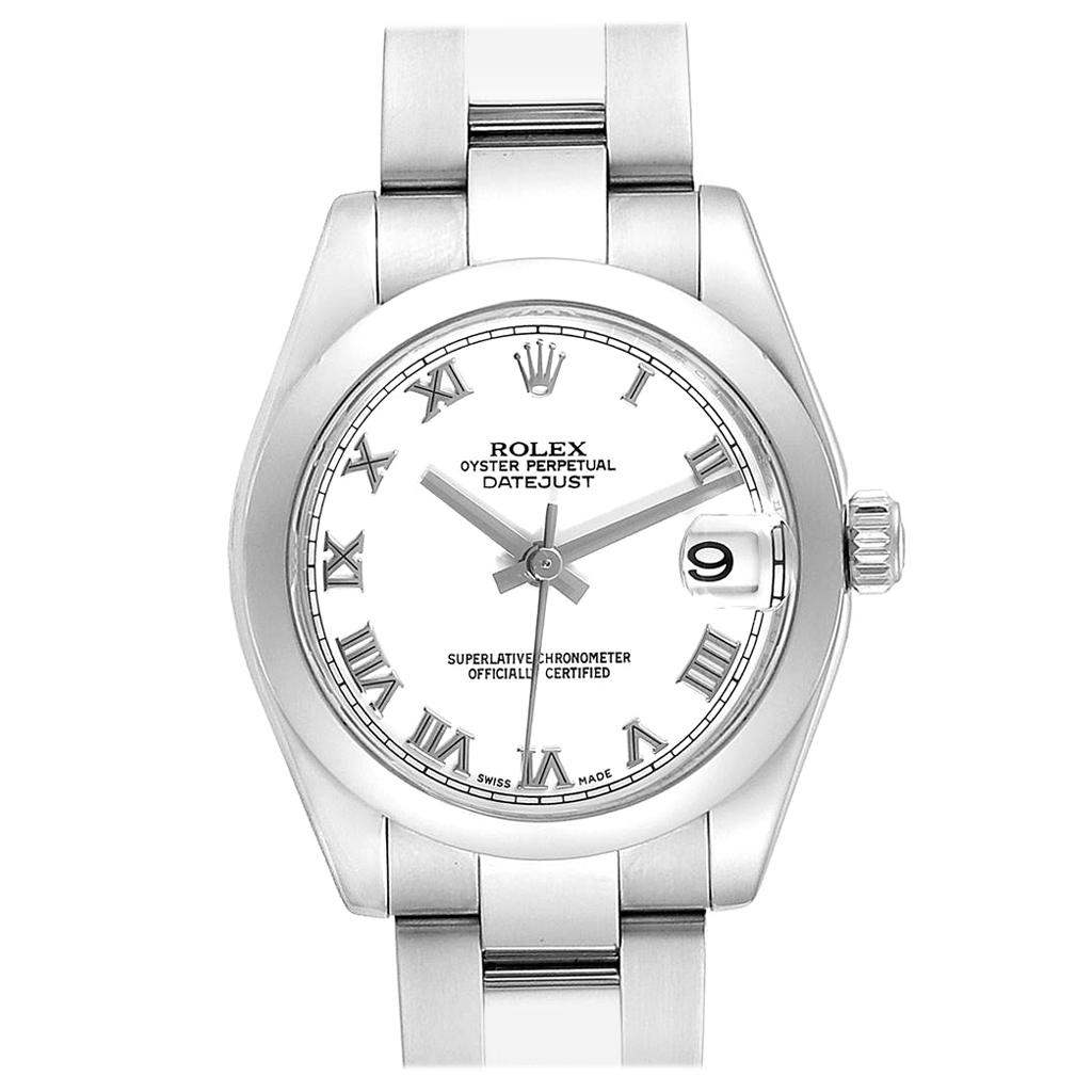 Rolex Midsize 31 Datejust White Dial Steel Ladies Watch 178240 Box Card