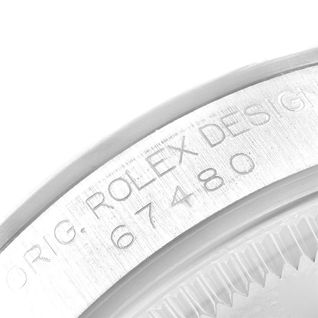 Rolex Midsize Salmon Dial Oyster Bracelet Steel Ladies Watch 67480 For Sale 1