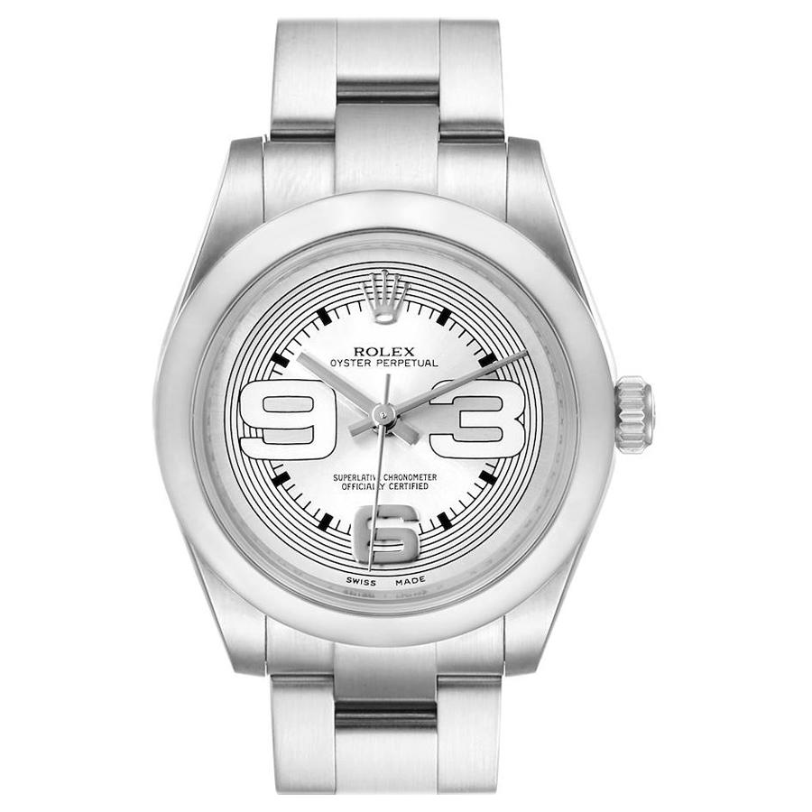 Rolex Midsize 31 Silver Dial Domed Bezel Steel Ladies Watch 177200