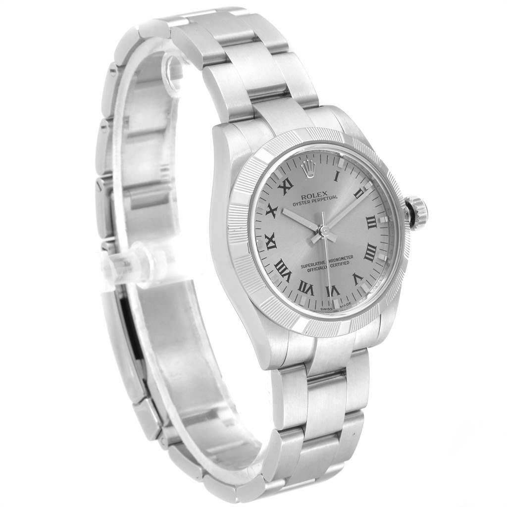 Rolex Midsize 31 Silver Rhodium Dial Steel Ladies Watch 177210 1