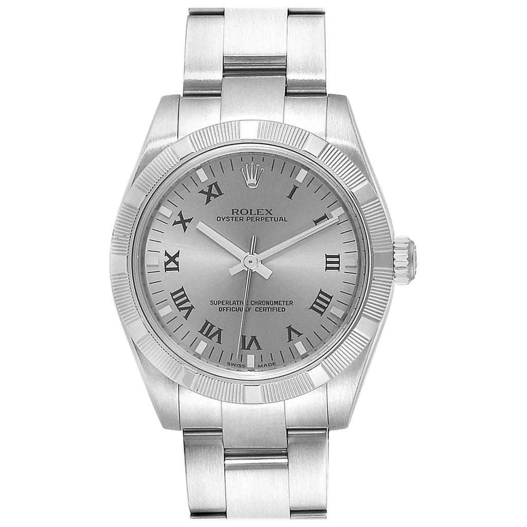 Rolex Midsize 31 Silver Rhodium Dial Steel Ladies Watch 177210