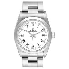 Rolex Midsize 31 White Dial Domed Bezel Steel Ladies Watch 77080