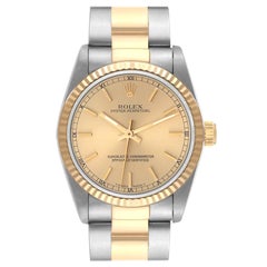Rolex Midsize 31 Yellow Gold Steel Fluted Bezel Ladies Watch 67513 Rolex Midsize 31 Yellow Gold Steel Fluted Bezel Ladies Watch 67513