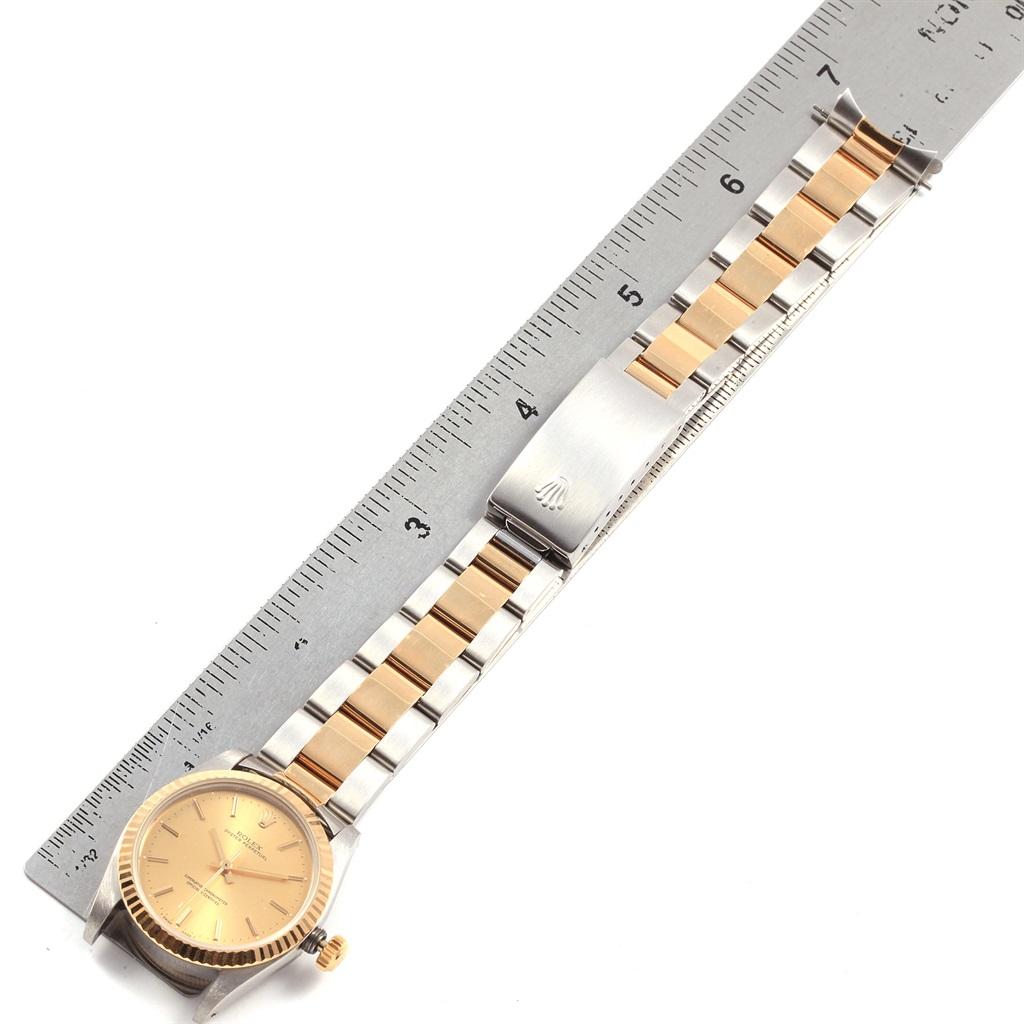 Rolex Midsize Yellow Gold Steel Oyster Bracelet Ladies Watch 67513 For Sale 6