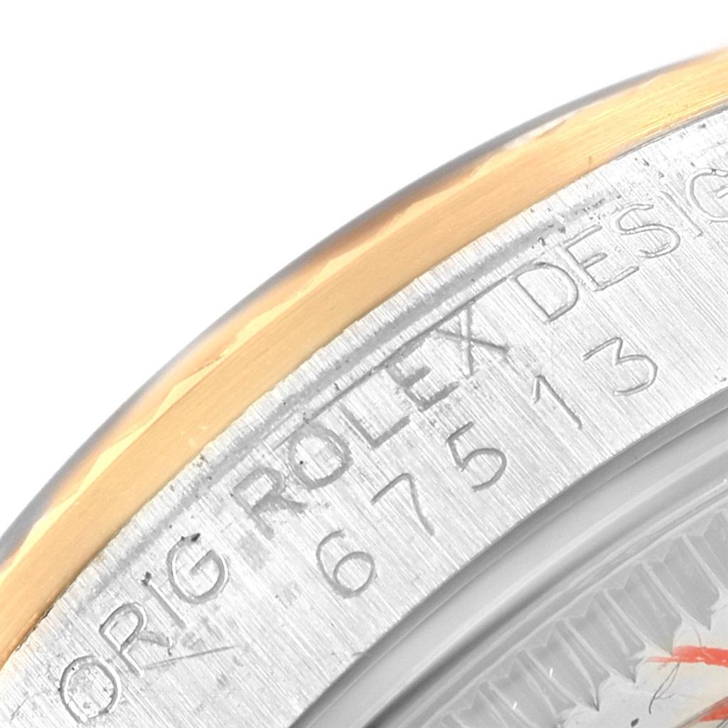 Rolex Midsize Yellow Gold Steel Oyster Bracelet Ladies Watch 67513 For Sale 4
