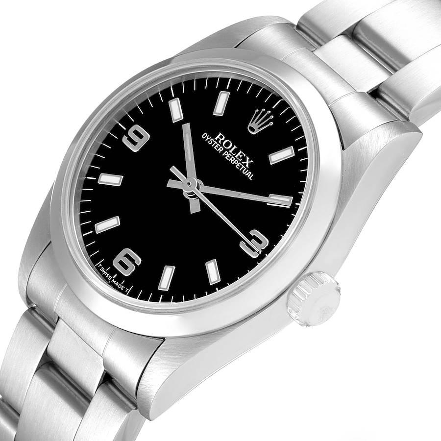 Women's Rolex Midsize Black Dial Automatic Steel Ladies Watch 67480