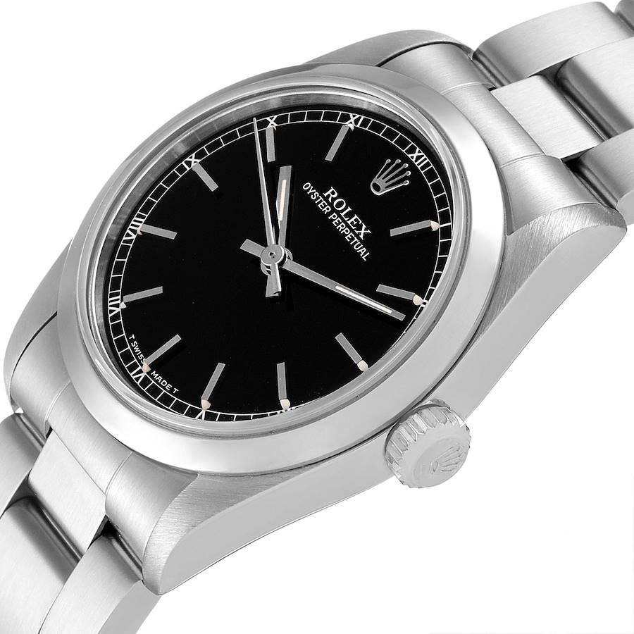 Rolex Midsize Black Dial Automatic Steel Ladies Watch 67480 1
