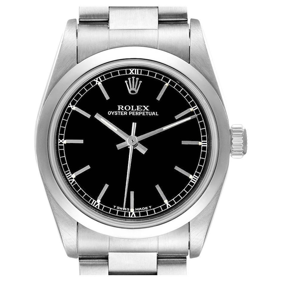 Rolex Midsize Black Dial Automatic Steel Ladies Watch 67480