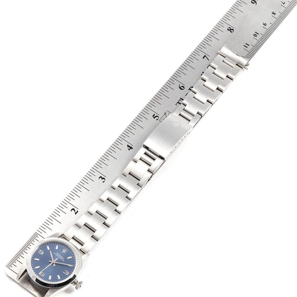 Rolex Midsize Blue Dial Automatic Steel Ladies Watch 67480 6