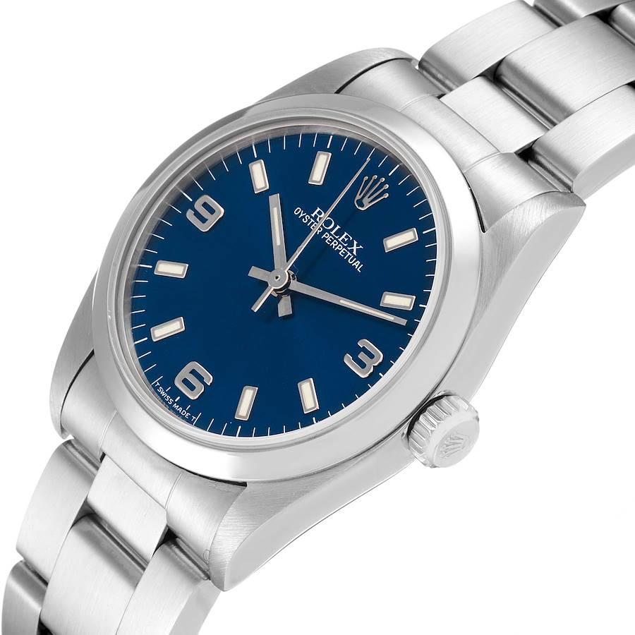 Rolex Midsize Blue Dial Automatic Steel Ladies Watch 67480 1