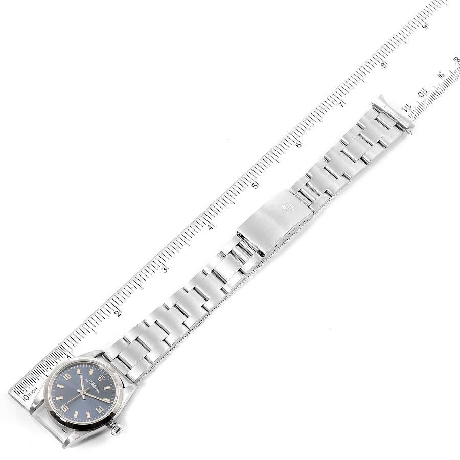 Rolex Midsize Blue Dial Automatic Steel Ladies Watch 67480 Papers For Sale 6
