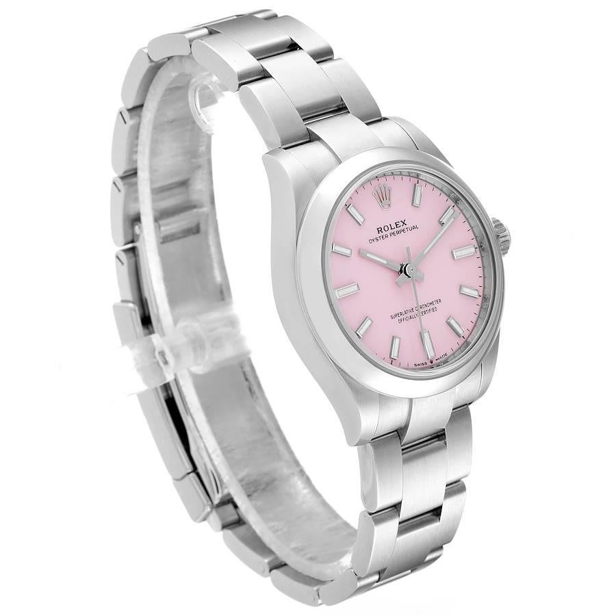 Rolex Midsize Candy Pink Dial Automatic Steel Damenuhr 277200 Ungetragen im Zustand „Hervorragend“ im Angebot in Atlanta, GA