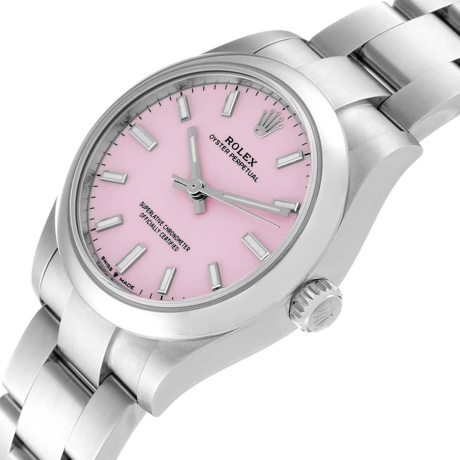 Rolex Midsize Candy Pink Dial Automatic Steel Damenuhr 277200 Ungetragen im Angebot 2