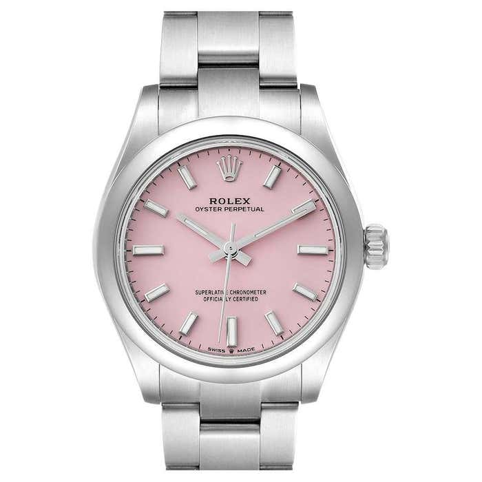 Rolex Midsize Candy Pink Dial Automatic Steel Ladies Watch 277200 ...