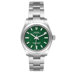 Rolex Midsize Green Dial Automatic Steel Ladies Watch 277200 Unworn