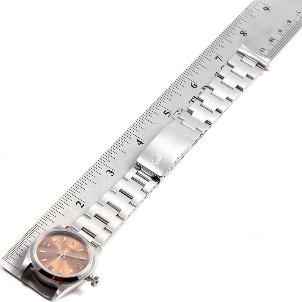 Rolex Midsize Salmon Dial Automatic Steel Ladies Watch 67480 6