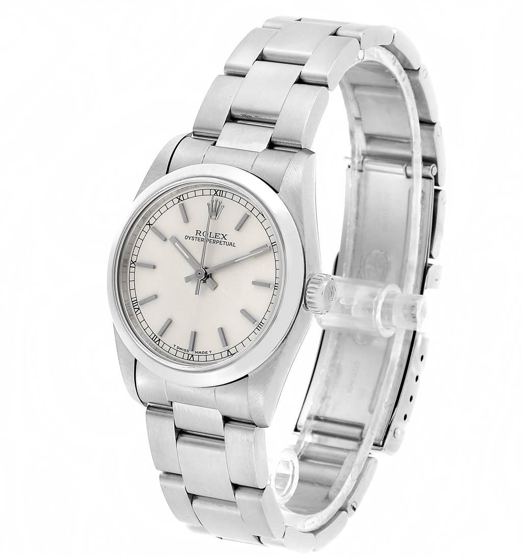 Women's Rolex Midsize Silver Dial Automatic Steel Ladies Watch 67480 For Sale