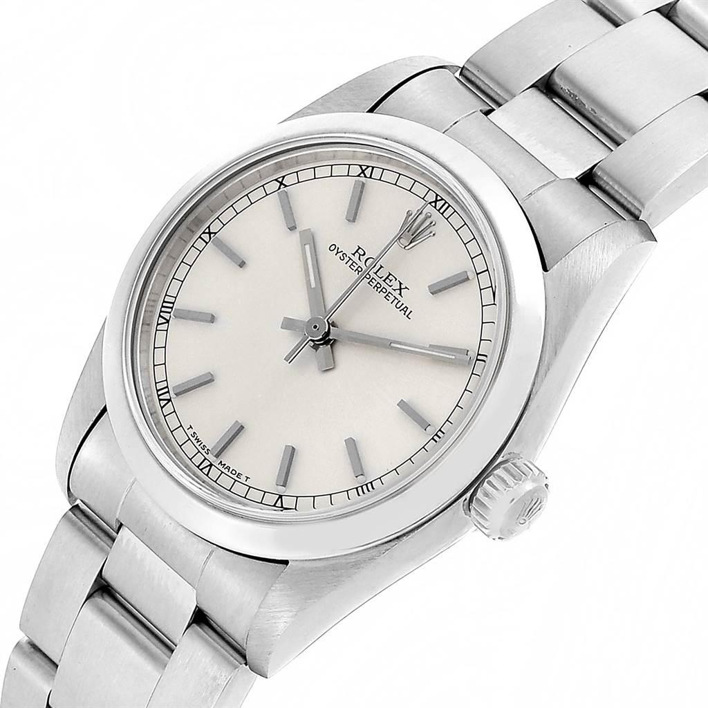 Rolex Midsize Silver Dial Automatic Steel Ladies Watch 67480 For Sale 2