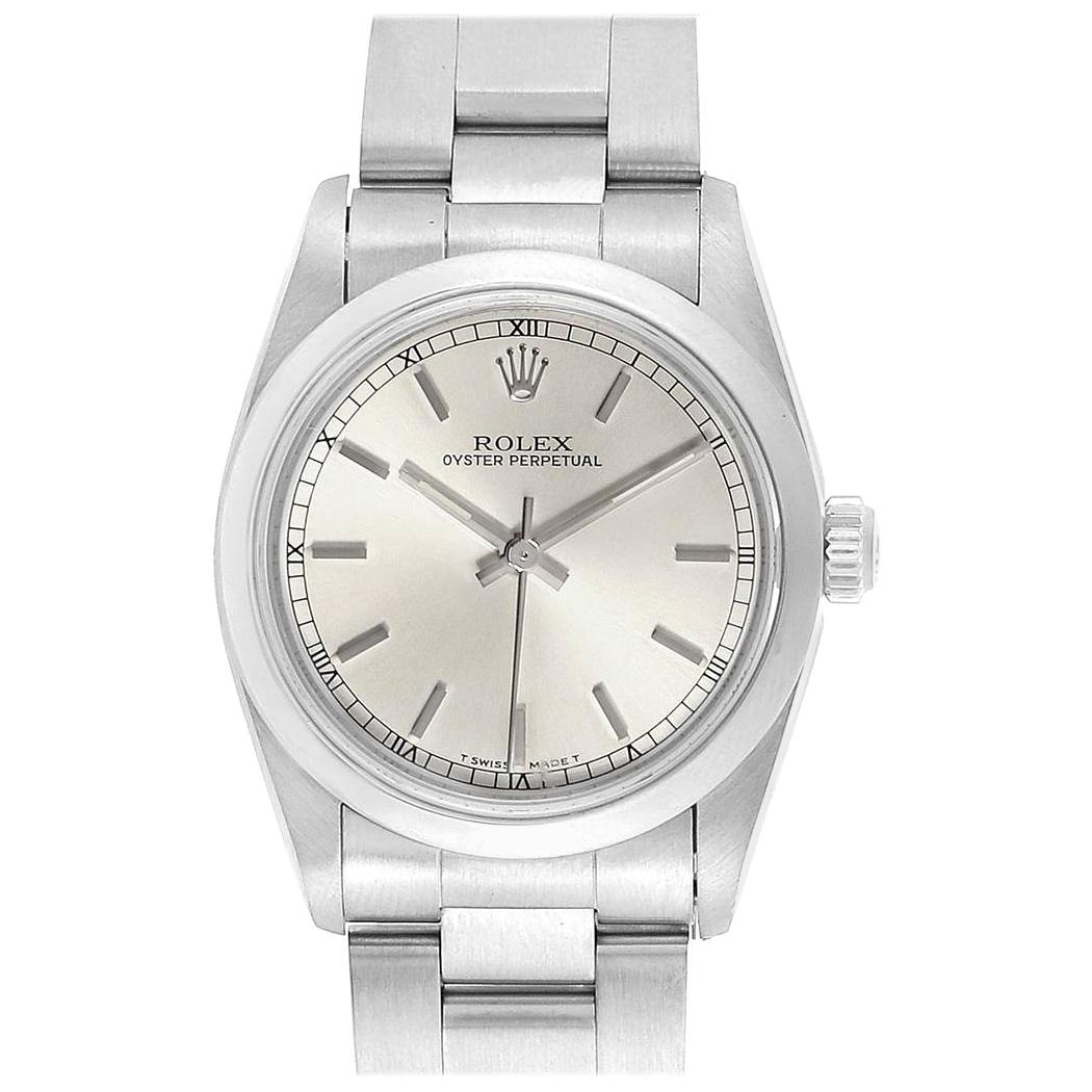 Rolex Midsize Silver Dial Automatic Steel Ladies Watch 67480 For Sale