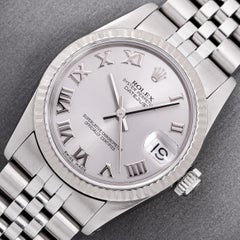Rolex Midsize Steel, 18k Gold Datejust Watch 68274 Factory Grey Roman Dial