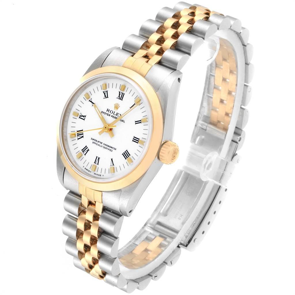 Women's Rolex Midsize Yellow Gold Steel White Dial Ladies Watch 67513