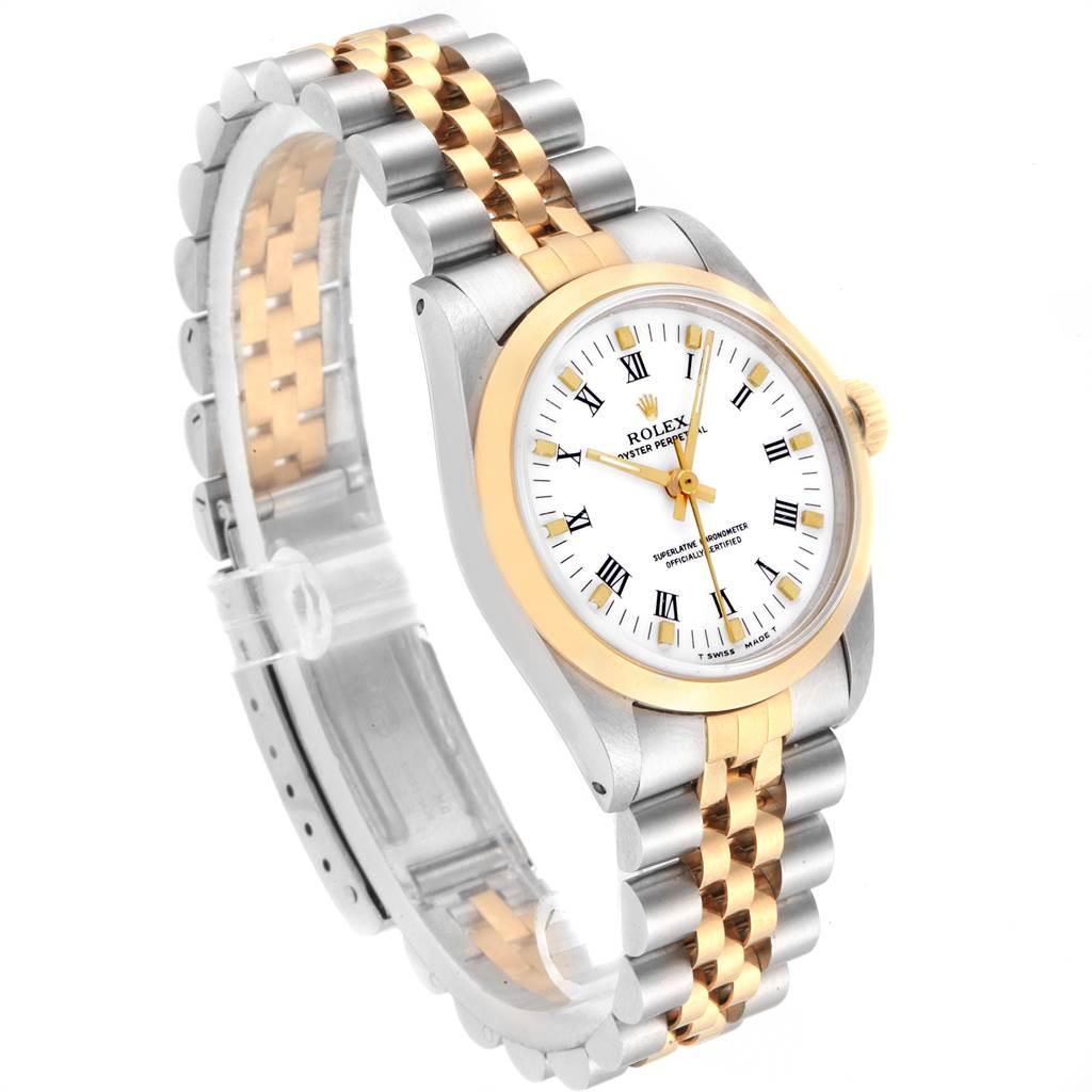 Rolex Midsize Yellow Gold Steel White Dial Ladies Watch 67513 1