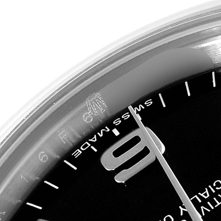 Rolex Midsize Black Dial Domed Bezel Steel Ladies Watch 177200 Box Card 1