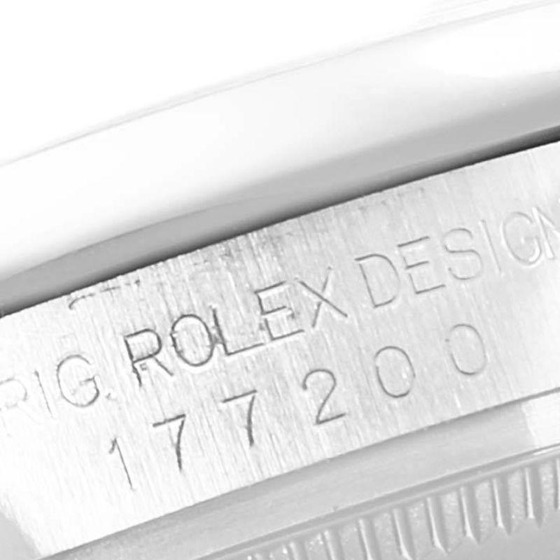 Rolex Midsize Black Dial Domed Bezel Steel Ladies Watch 177200 Box Card 2