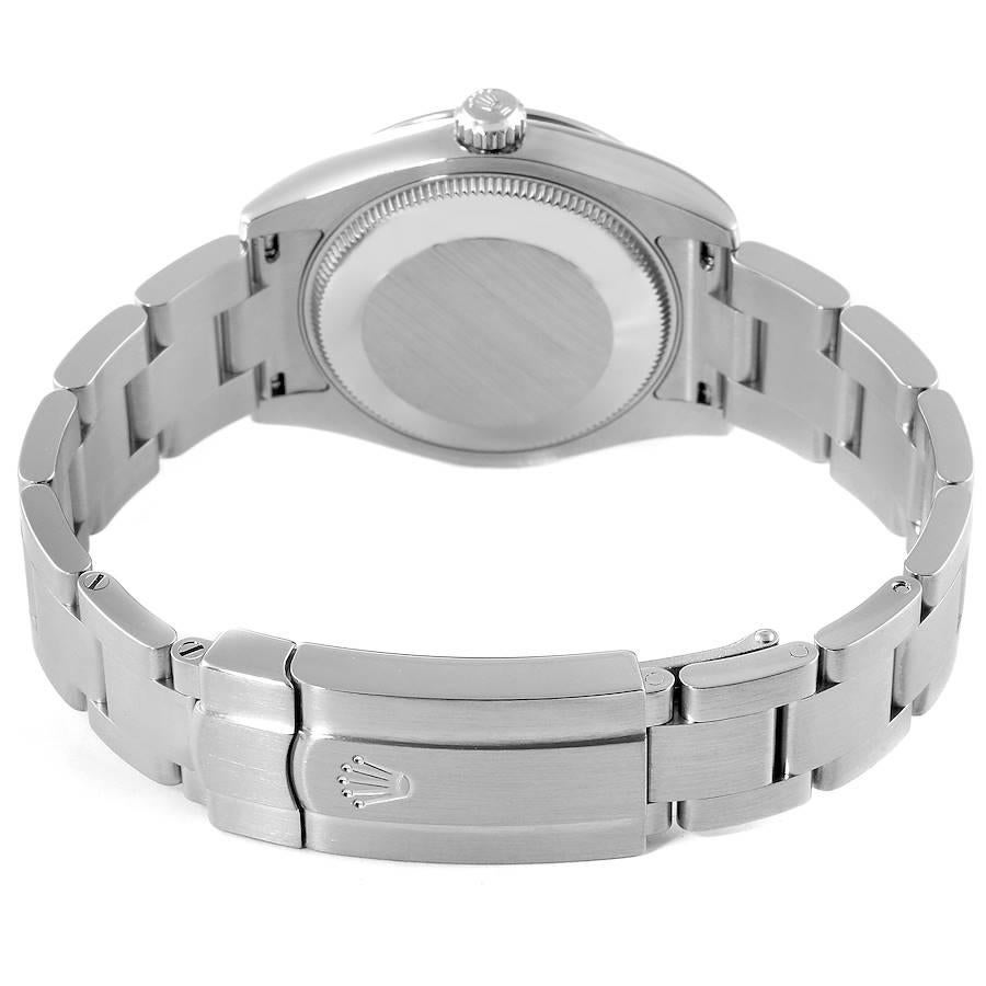 Rolex Midsize Black Dial Domed Bezel Steel Ladies Watch 177200 Box Card 4