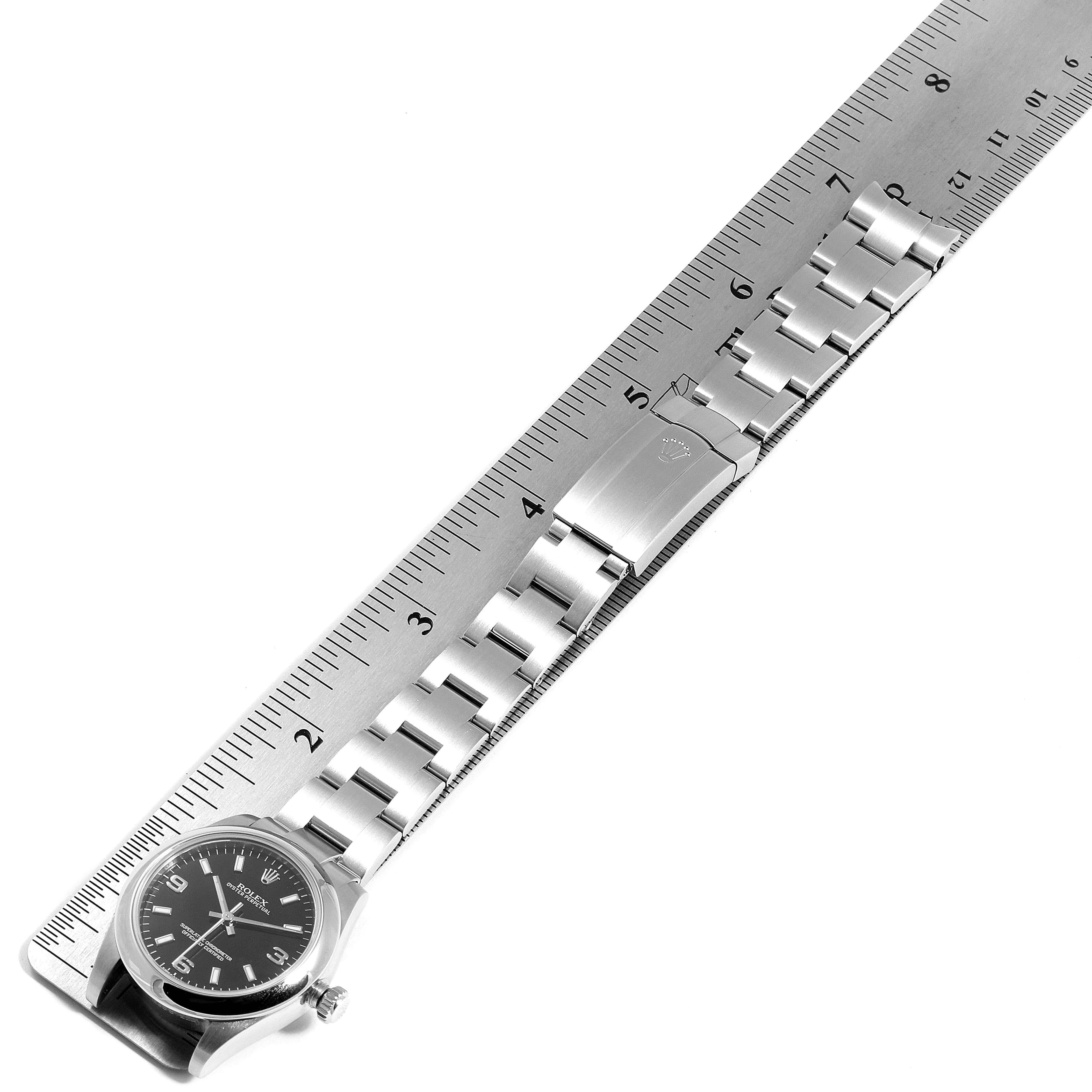 Rolex Midsize Black Dial Domed Bezel Steel Ladies Watch 177200 For Sale 6
