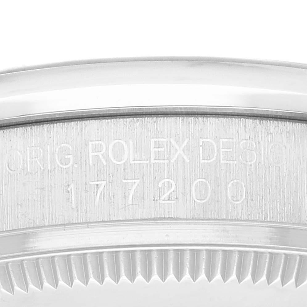 Rolex Midsize Black Dial Domed Bezel Steel Ladies Watch 177200 3